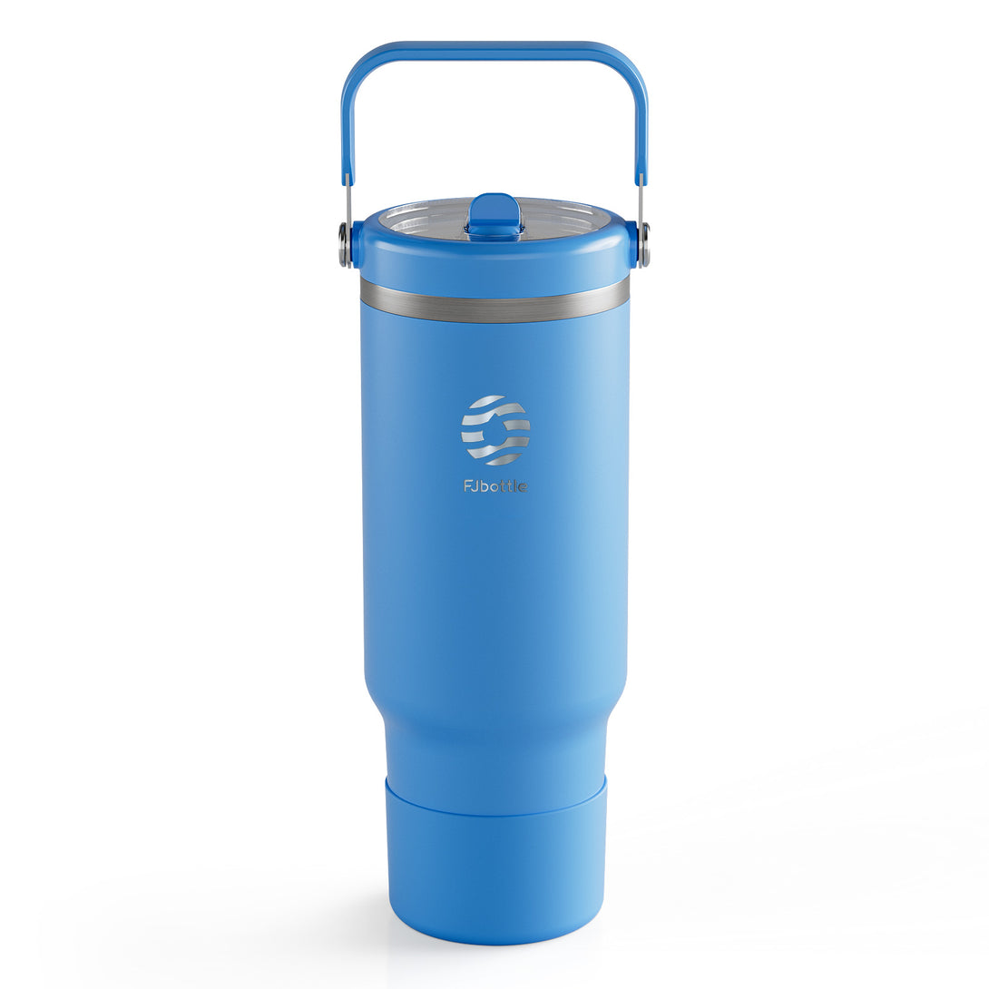 40 oz Stainless Steel Tumbler with Flip Straw and Handle, BPA-Free, Leakproof Sports Water Bottle