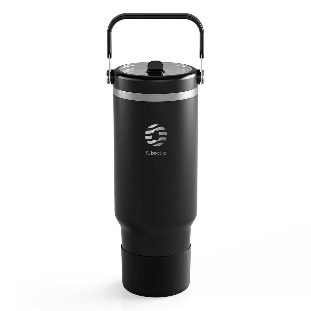 40 oz Stainless Steel Tumbler with Flip Straw and Handle, BPA-Free, Leakproof Sports Water Bottle