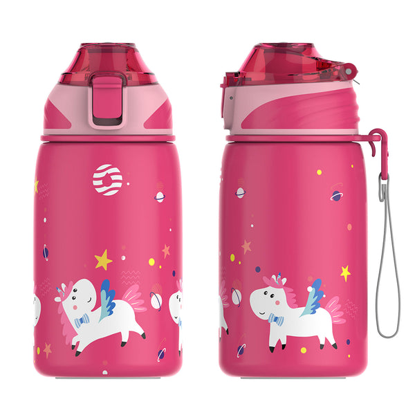 14 oz Insulated Stainless Steel Double Wall Kids Water Bottle Thermo With Spout