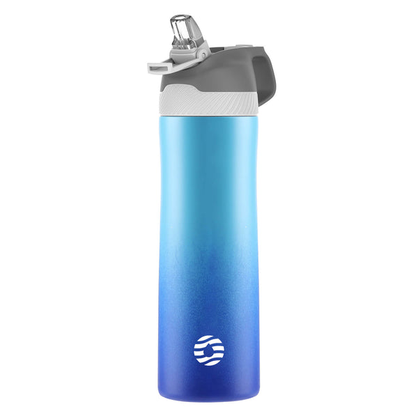 18 oz water bottle stainless blue