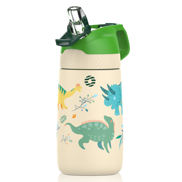 Kids Water Bottle with Straw Lid 14Oz, Vacuum Insulated 316