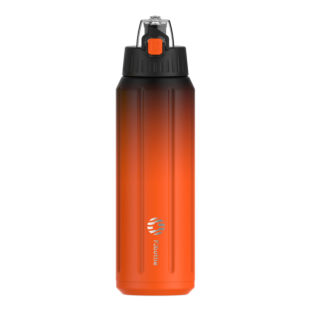 stainless bicycle water bottle orange
